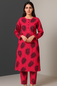 11.11 Sale Winter Cotton Digital Print 2 Piece Suit