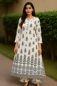11.11 Sale Winter Cotton Digital Print 2 Piece Suit